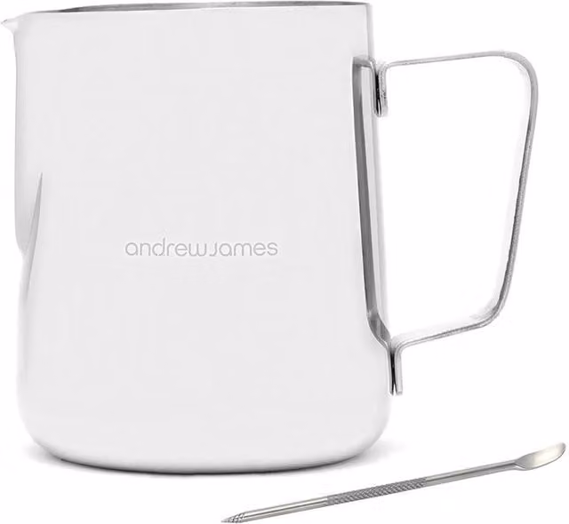 Andrew James Silver Milk Jug with Art Pen, 350ml