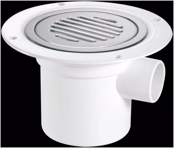 McAlpine TSG3SS-SL-NSC 75mm Vertical Water Seal Trapped Gully with Clamp Ring and Cover in White