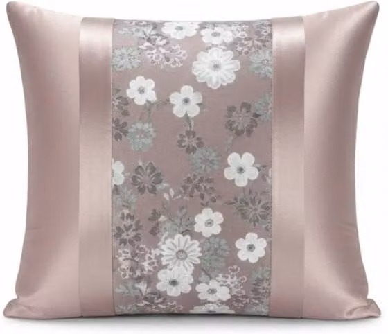 Snug City Floral Sequin Decorative Throw Cushion Cover in Pink, W x D: 43 x 43 cm