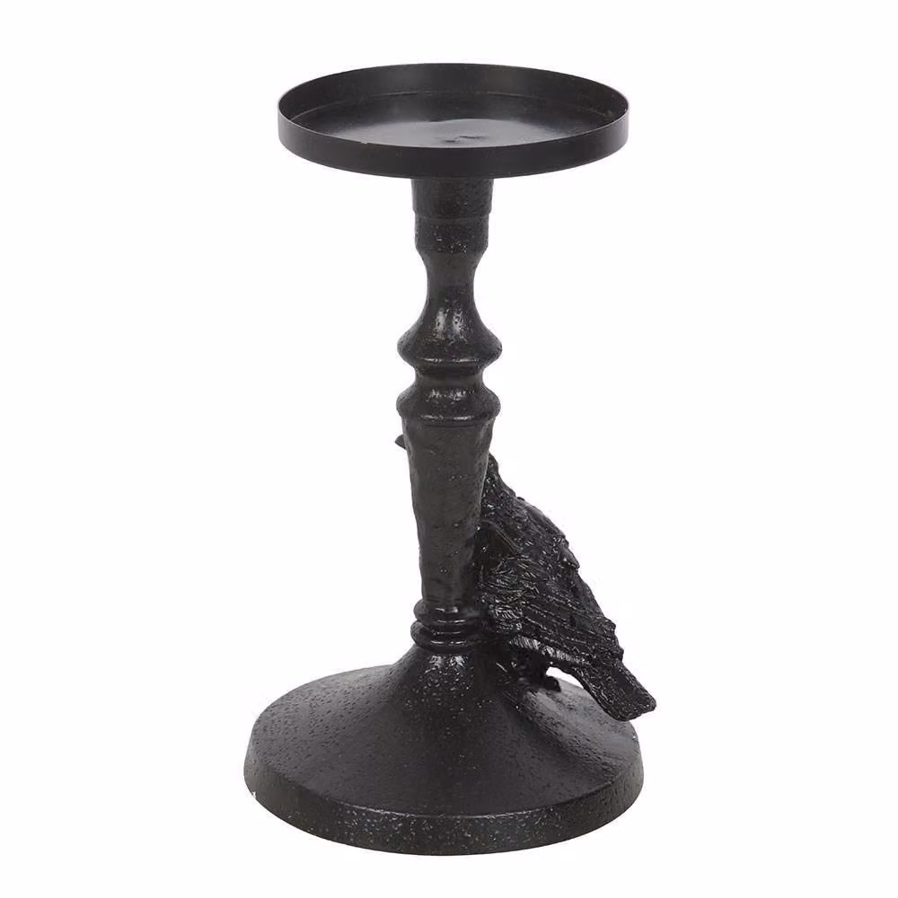 Something Different Pillar Mystic Raven Candle Holder in Black – 2