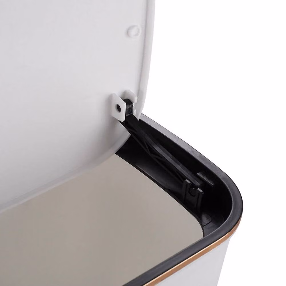 NESTLUNE White Wall Mounted Plastic Kitchen Waste Bin with Flip Lid, W/D/H: 26.6 x 14.8 x 30 cm – 3