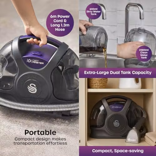 Swan Dirtmaster Spot Cleaner and Cold Water Spot Cleaner in Grey and Purple – 7