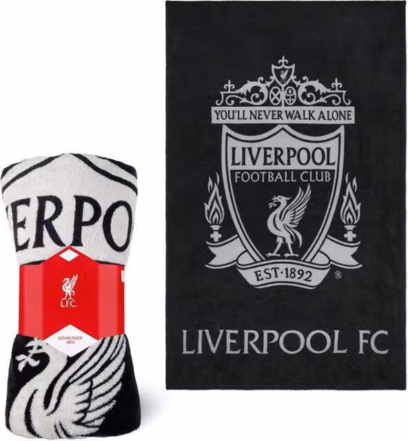 Liverpool FC Men's Black Fleece Crest Blanket
