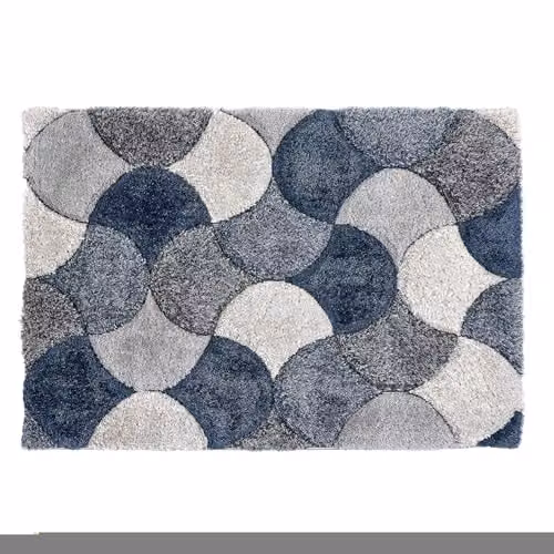 Phoenox Textiles Limited Origins 3D Scallop Navy Blue Rug, W: 120 cm, D: 170 cm – 5