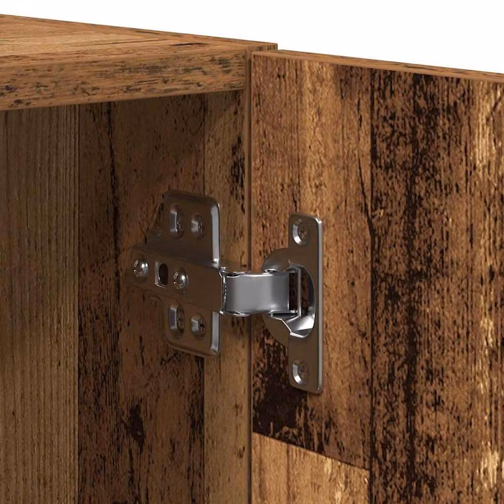 Berkfield Home Wall Cabinet in Old Wood Brown, W: 70 cm, H: 42 cm, D: 40 cm – 3