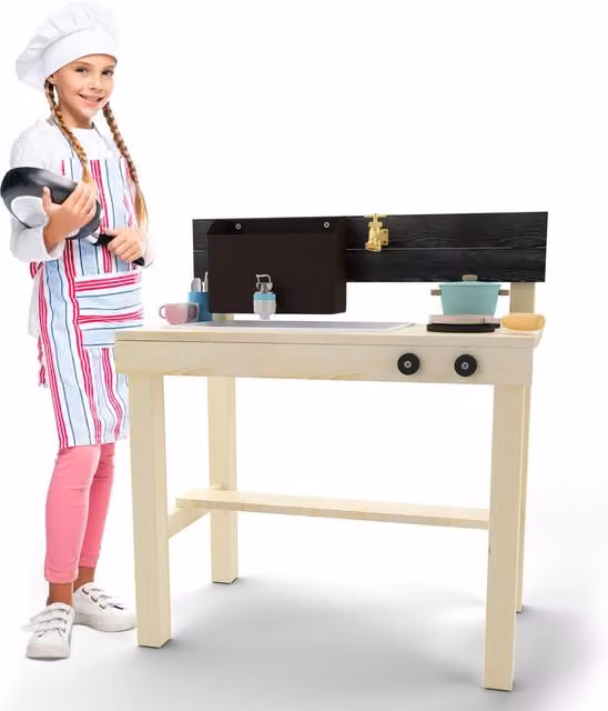 Big Game Hunters Wooden Mud Kitchen in Brown and Multicolour