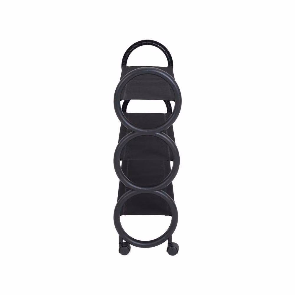 FORGEVIO Black 3 Tier Slim Rolling Shoe Rack, W/D/H: 46 x 20 x 56 cm – 2