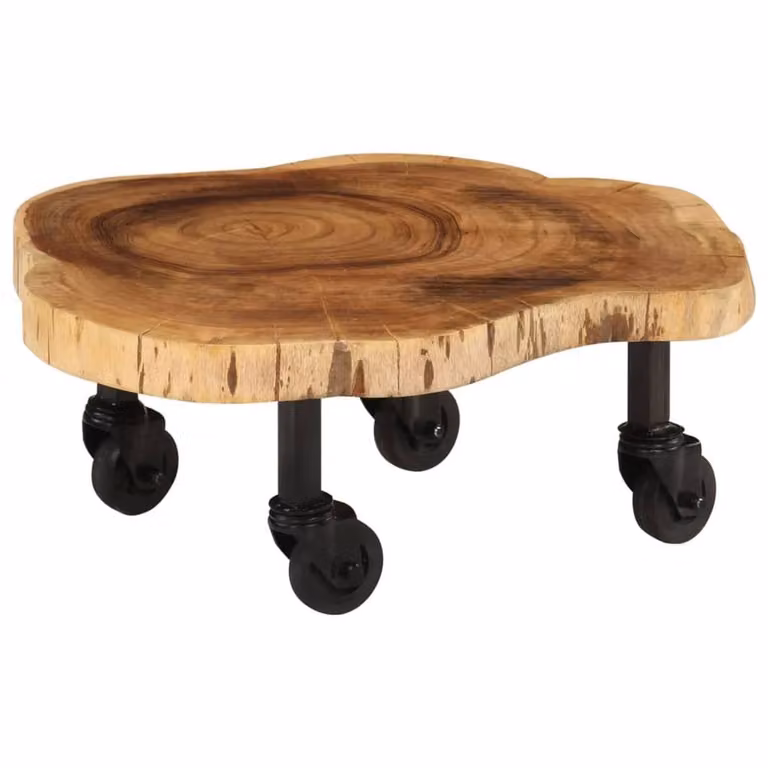 Berkfield Home Rustic Solid Acacia Wood Coffee Table in Brown, W: 60 cm, D: 55 cm, H: 25 cm