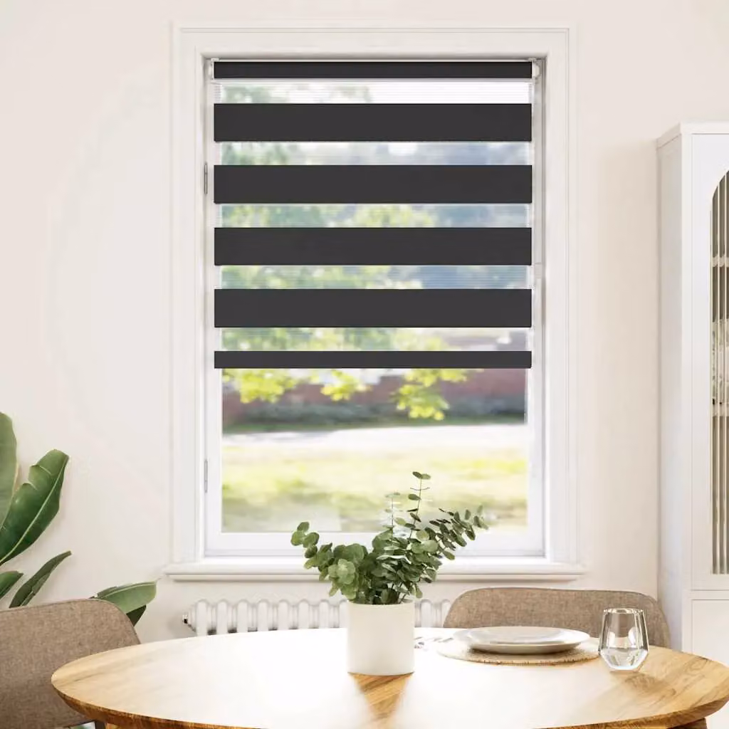 Berkfield Home Black Zebra Day and Night Blind, W: 90 cm, H: 150 cm – 2