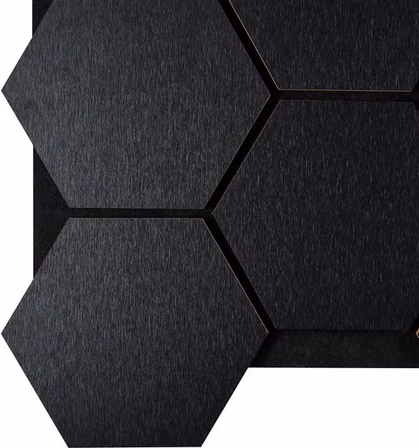 Fuse Acoustic Wooden Hexagon Wall Panel in Black Oak - Black