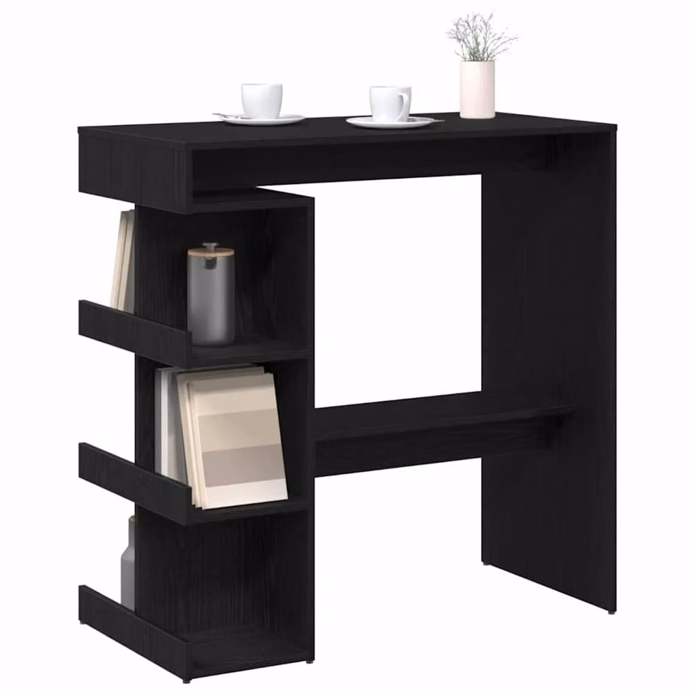 Berkfield Home Black Oak Bar Table with Storage Rack, W/D/H: 100 x 50 x 101.5 cm – 2