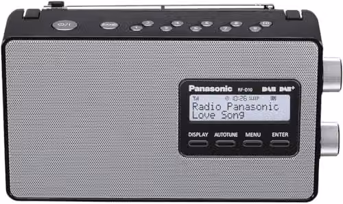 Panasonic Portable DAB+ and FM Digital Radio in Black and Silver with 3.5 mm Jack