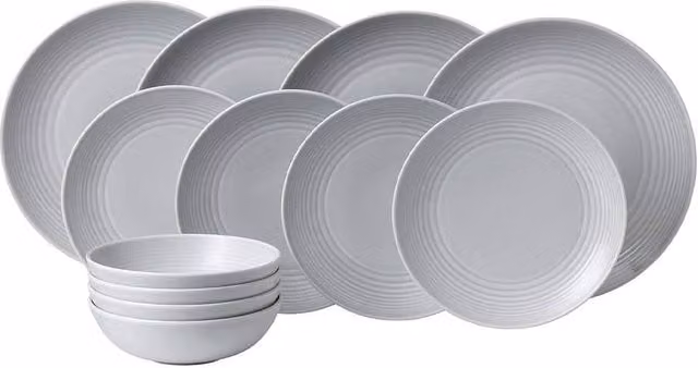 Royal Doulton Gordon Ramsay Maze 12 Piece Grey Stoneware Dinner Set – 1