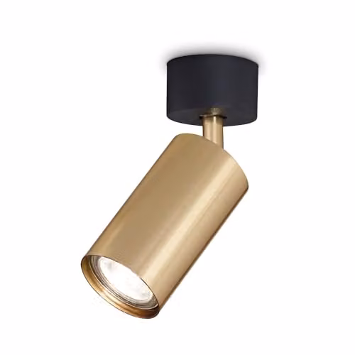 Ideal Lux Dynamite Modern Single Light Spotlight Ceiling Lamp in Brass Satin with GU10 Bulb Included