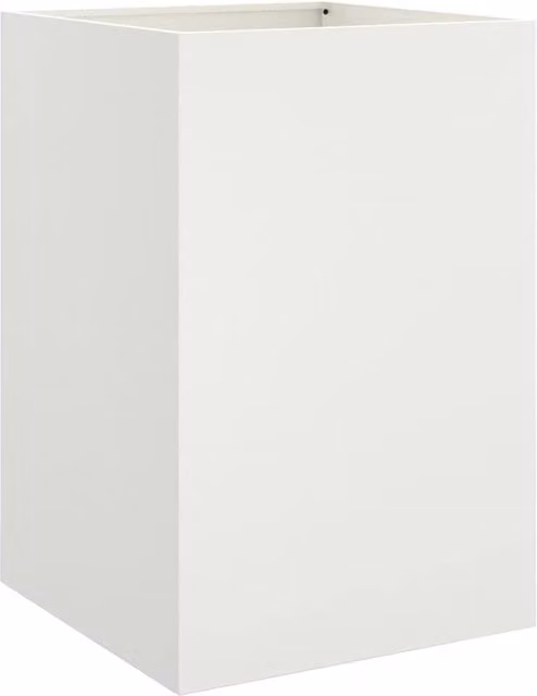 Berkfield Home Steel Planter Tub, White, W: 52 cm, D: 48 cm, H: 75 cm