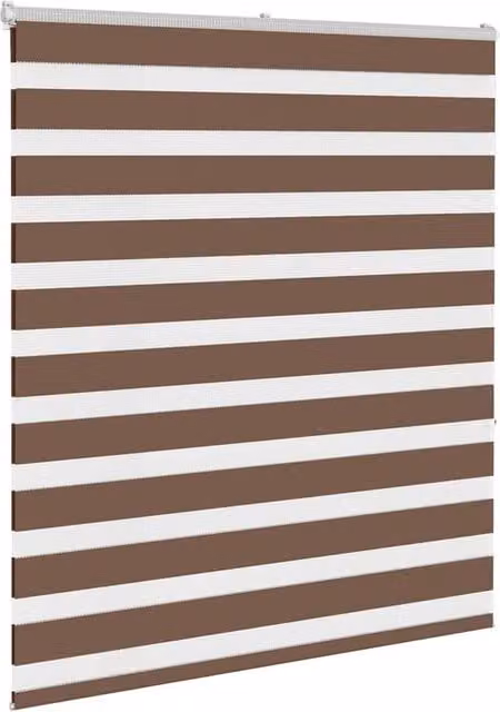 Berkfield Home Elegant Zebra Blind in Brown, W: 125 cm, H: 150 cm