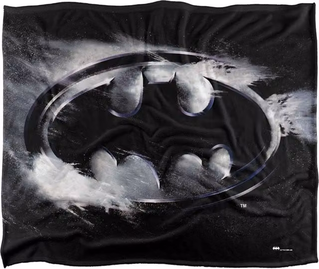 DC Comics Batman Returns Logo Blanket in White, W x D: 152 x 127 cm – 1