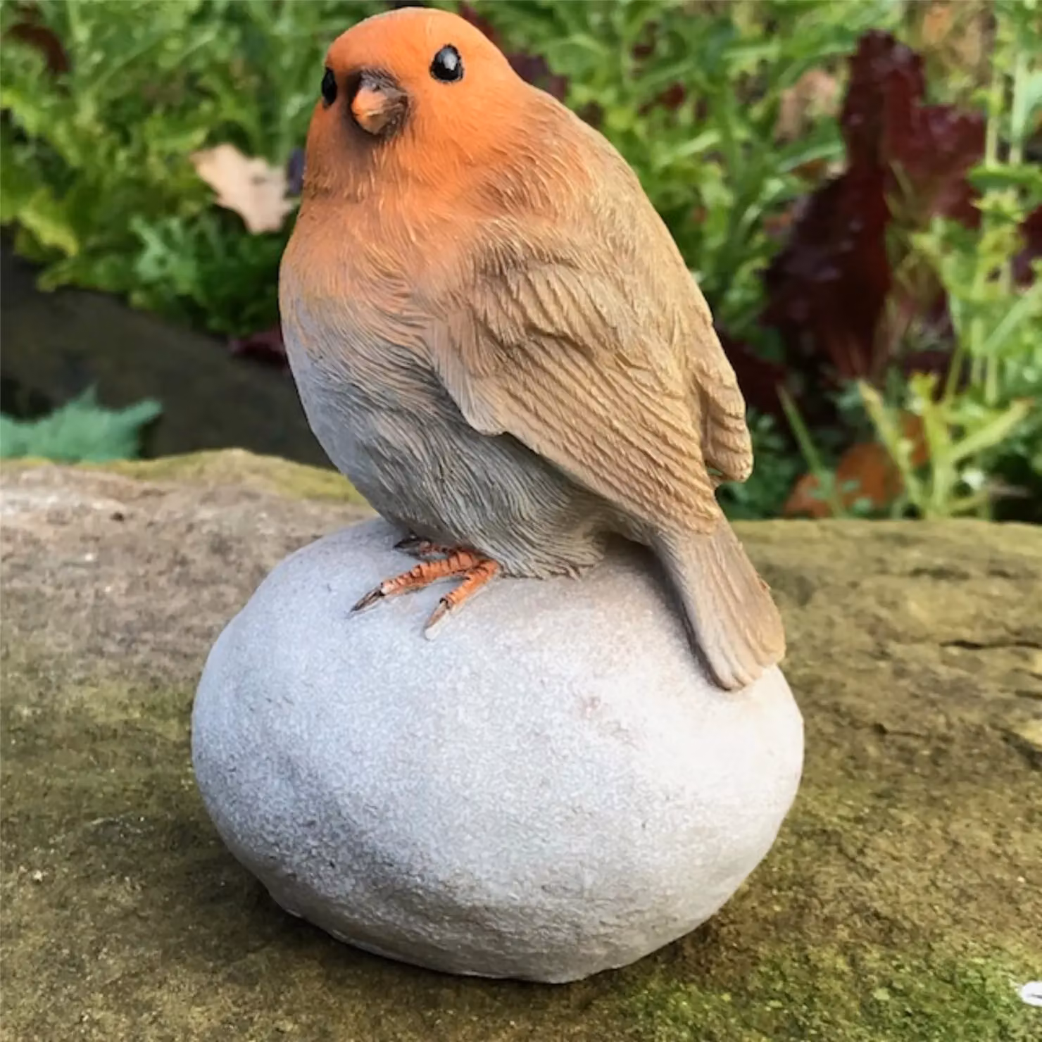 Animal Crackers Multicolour Robins on Stones Tabletop Home or Garden Decoration Set of Two – 3