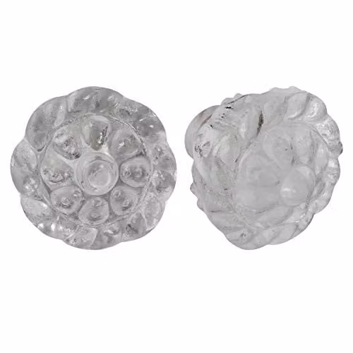 Nicola Spring Polished Transparent Glass Cabinet Knobs, Pack of 6