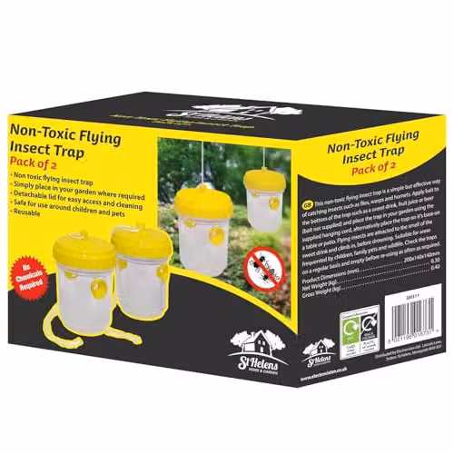 St Helens Home & Garden Non-Toxic Flying Insect Trap, Yellow, Pack of 2 – 2