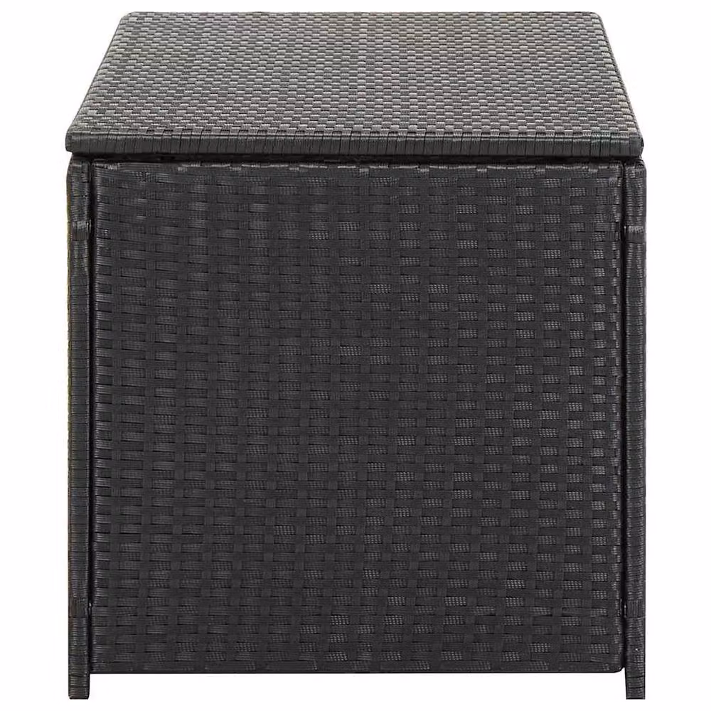 Berkfield Home Garden Storage Box in Black Poly Rattan and Steel, W/D/H: 100 x 50 x 50 cm – 3