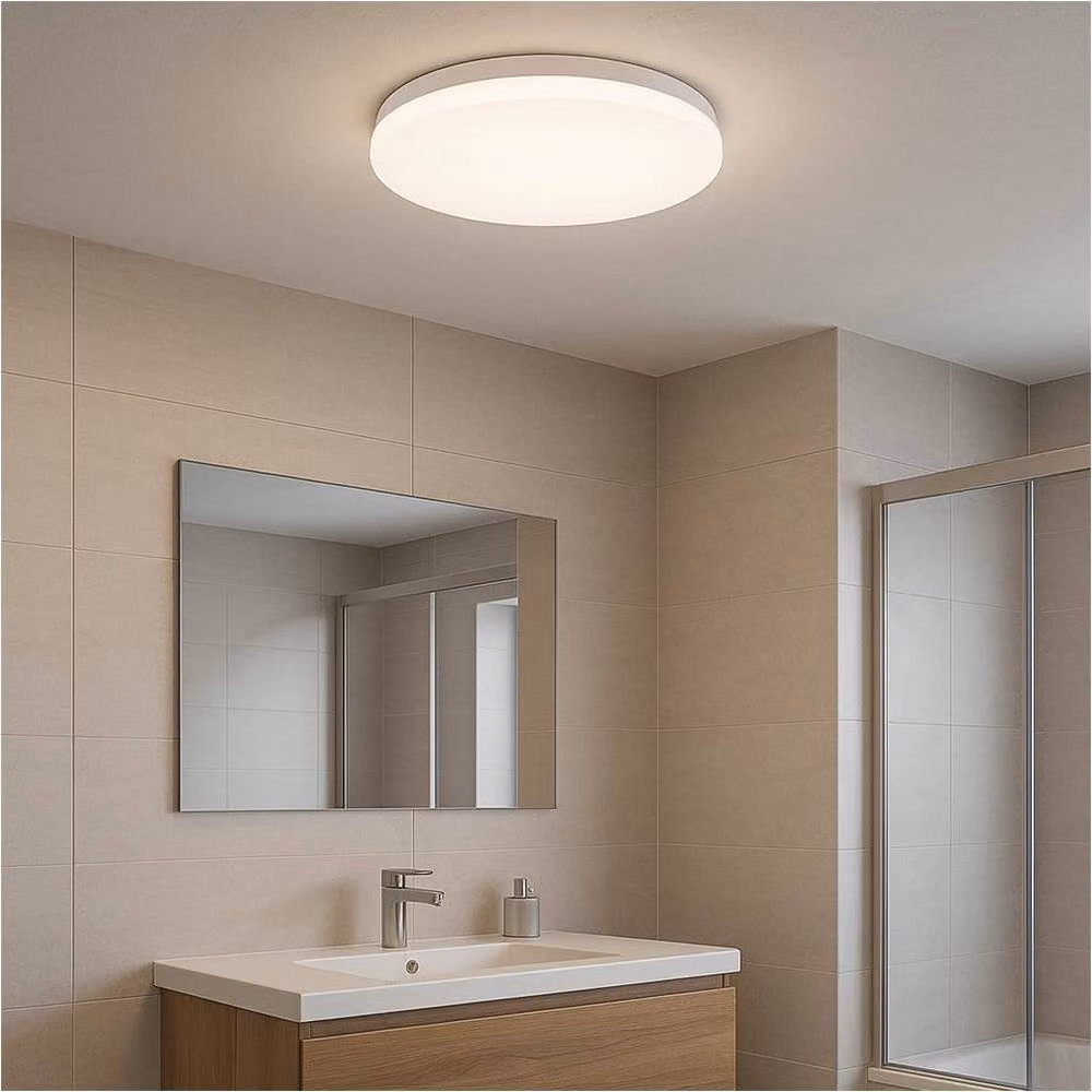 Loops Modern White Round LED Ceiling Light with Included Bulb – 2