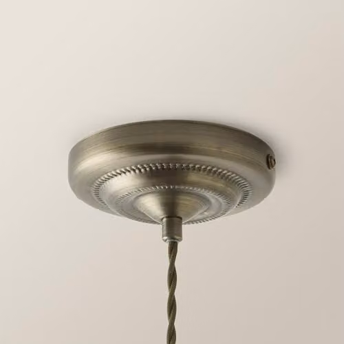 ValueLights Holborn Scallop Pendant Ceiling Light in Gold and Cream – 3