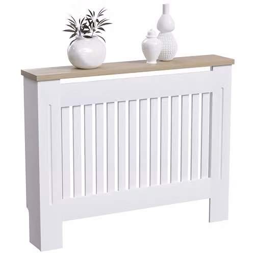 Vida Designs Arlington Radiator Cover White - H83 x W111 x D19 cm – 2