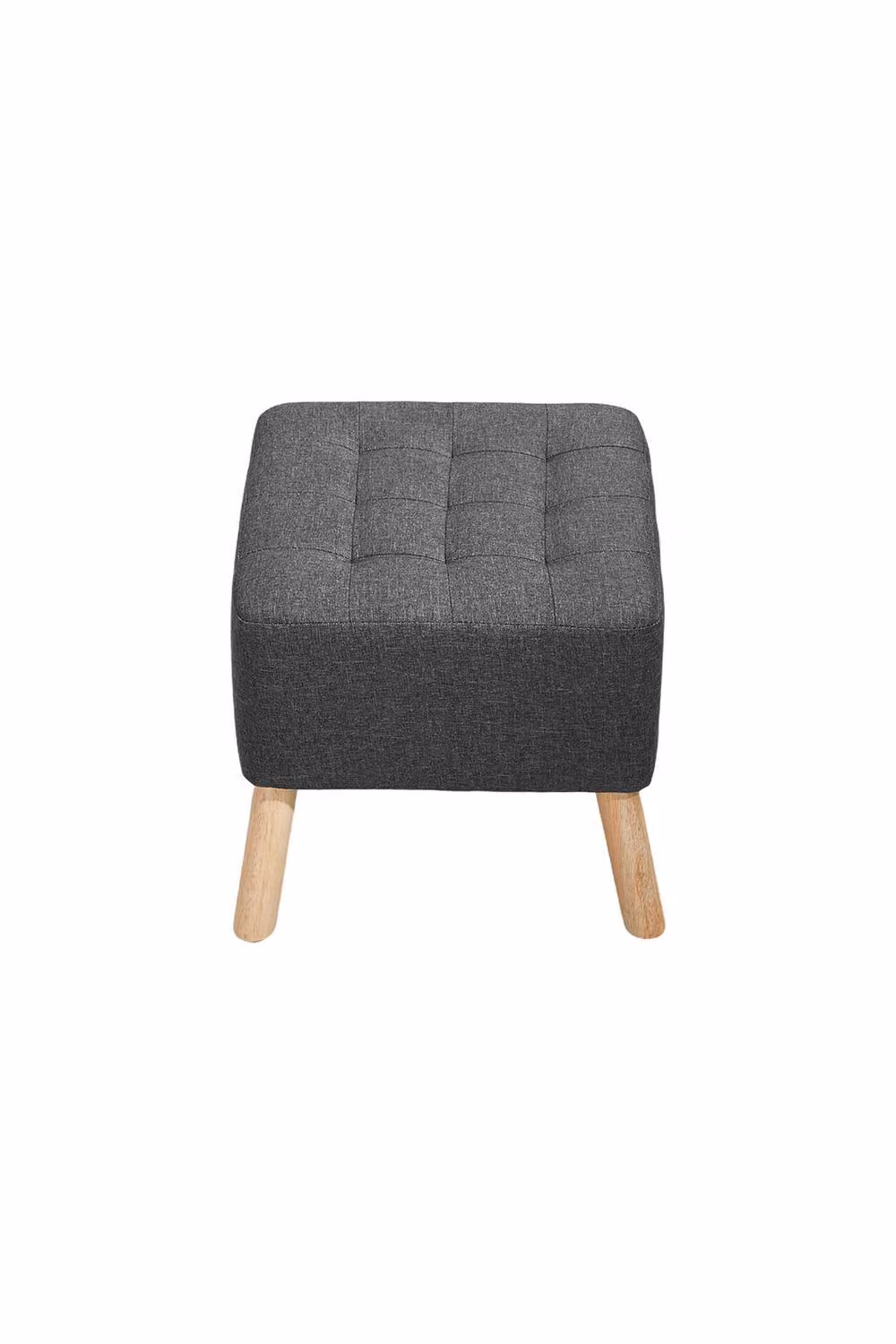 Garden Sanctuary Linen Upholstered Footstool in Grey – 2