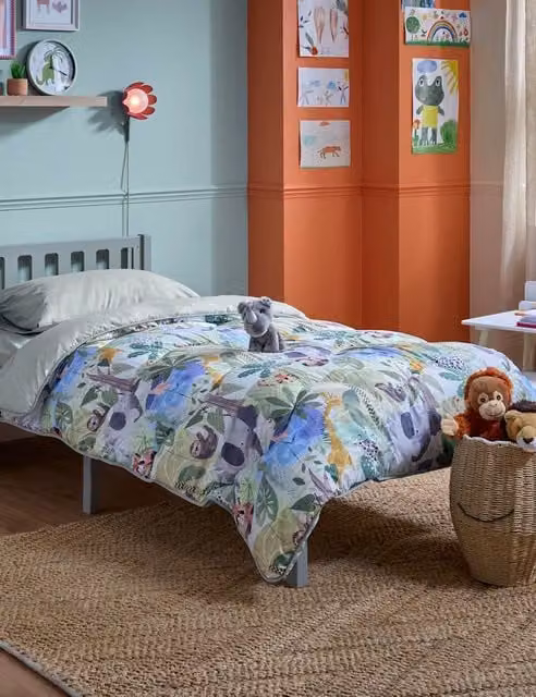 Nightlark 10.5 Tog Animal Print Coverless Duvet Set, Green Multicolour