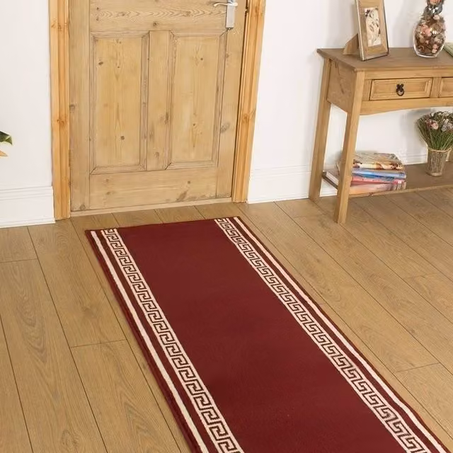 runrug Key Hallway Runner Rug in Red, W/D/H: 100 x 240 x 0.9 cm – 3