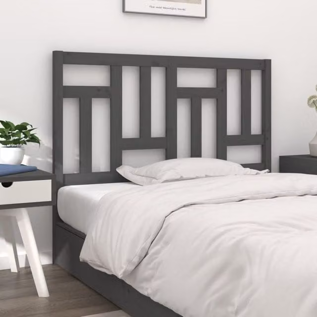 Berkfield Home Grey Rustic Solid Pine Wood Bed Headboard W/D/H: 205.5 x 4 x 100 cm – 1
