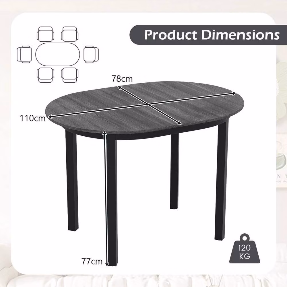 KORVIXA Round Rubberwood Dining Table in Grey – 2