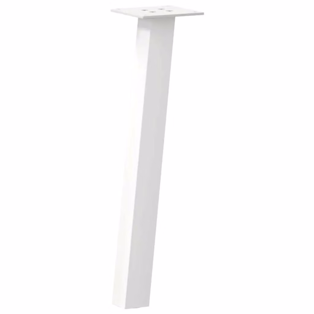 Berkfield Home Steel Coffee Table Legs, 4 Pieces, White, Height: 42 cm