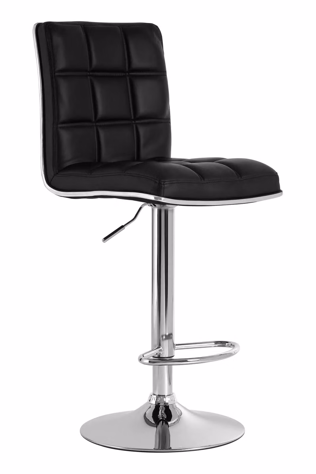 Orsina Tavor Black Faux Leather Bar Chair with Silver Metal Cantilever Base – 2