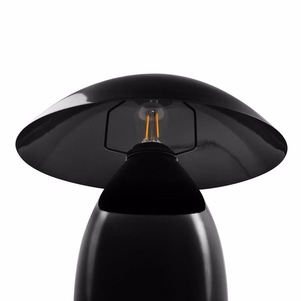 Wyld and Coco Mushroom Table Lamp in Black Metal, Height: 30 cm – 6