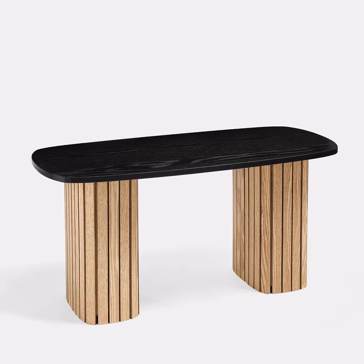 OHS Madison Ribbed Long Coffee Table in Black – 3