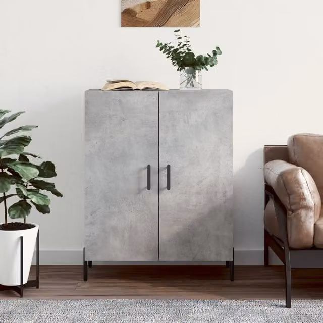 Berkfield Home Sideboard in Grey, W/D/H: 69.5 x 34 x 90 cm