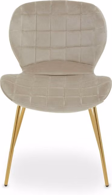Orsina Warton Velvet Dining Chair in Gold, Brown and Beige – 1