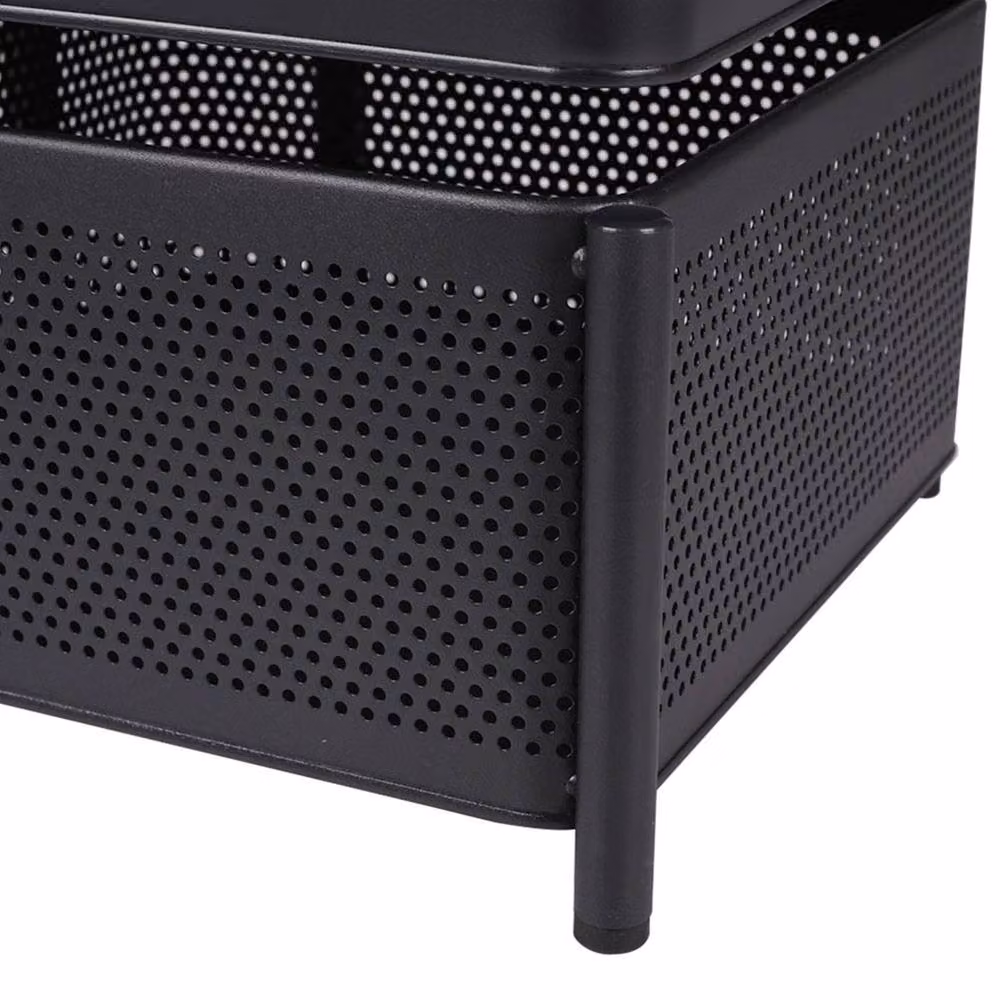 Garden Sanctuary 4-Tier Metal Kitchen and Balcony Storage Rack with Wheels in Matt Black – 6