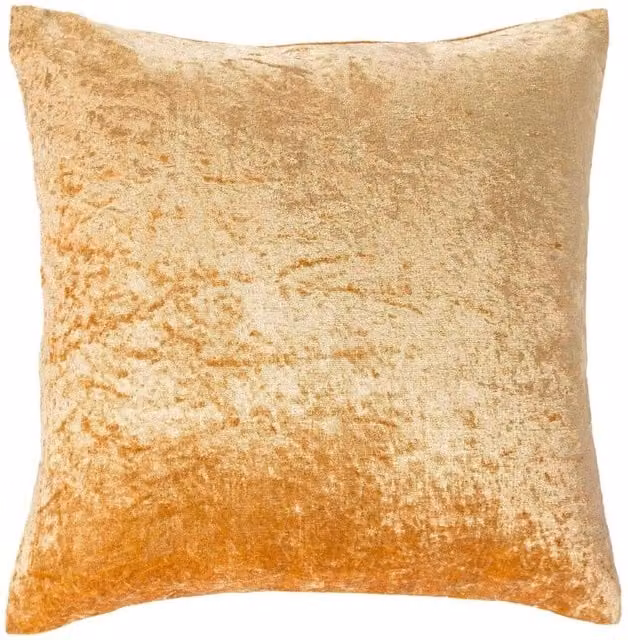 Homescapes Crushed Velvet Square Cushion Cover in Pink or Yellow, W/D/H: 60 x 60 x 1 cm