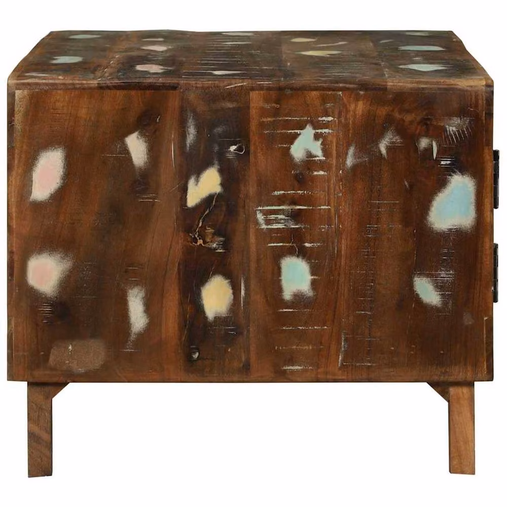 Berkfield Home Multicolour Reclaimed Solid Wood Coffee Table in Brown, W/D/H: 80 x 54 x 45 cm – 3