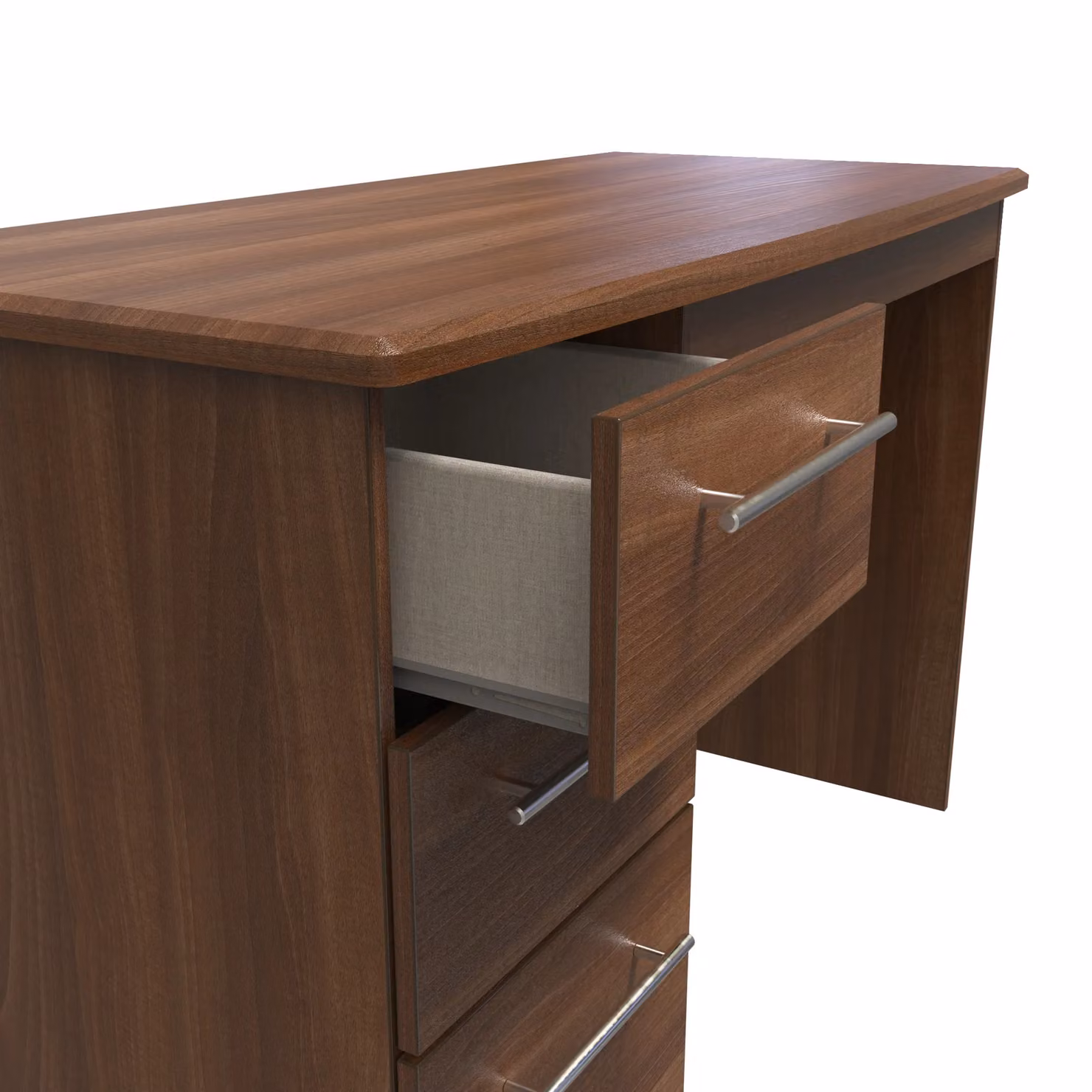 Ready Assembled 2 U Carlton 3 Drawer Desk in Walnut Brown – 4