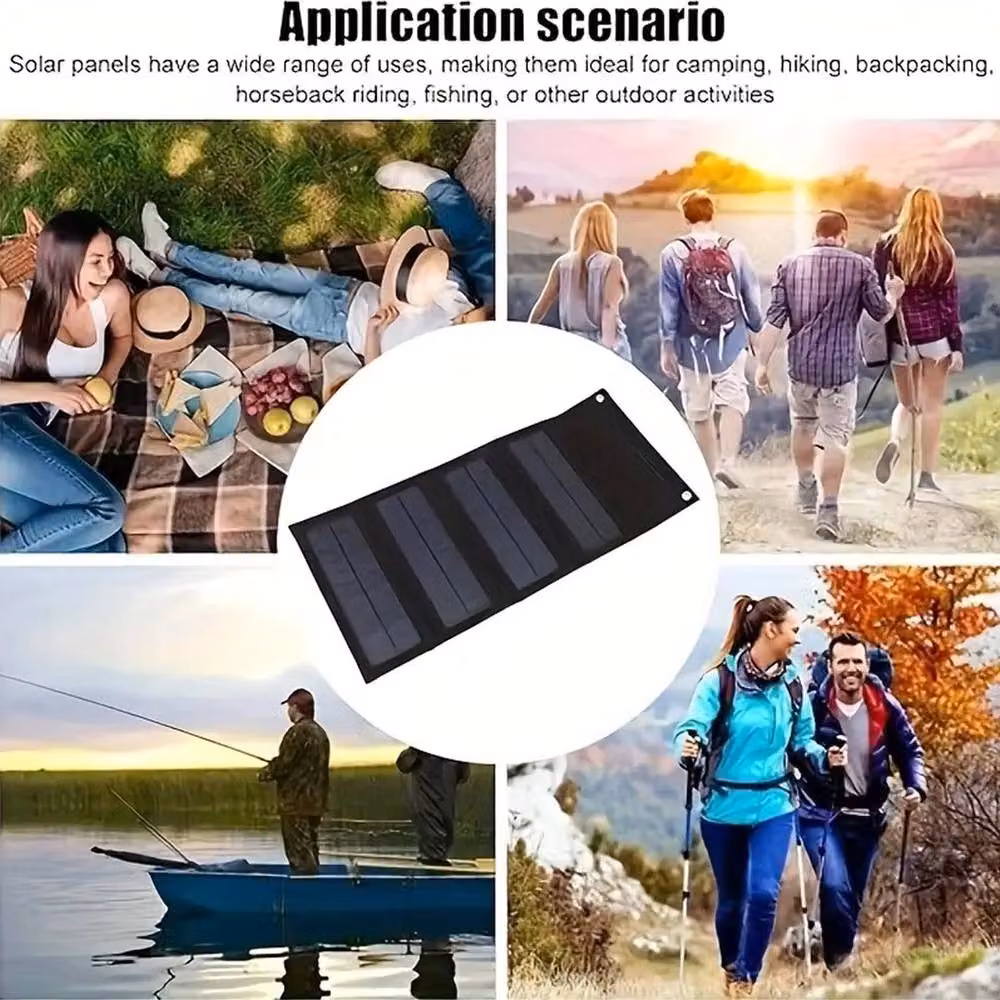 FLAVORA 100W Portable Foldable Solar Panel for Camping, Black, W: 1000 cm, H: 52 cm – 5