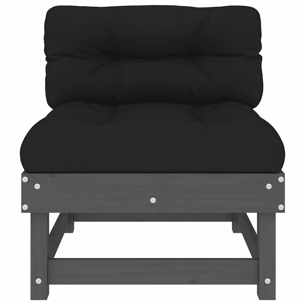 Berkfield Home Middle 2-Piece Sofa Set in Grey Fabric with Solid Pine Wood Frame and Scatter Cushions – 4