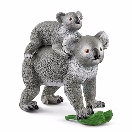 Schleich Wild Life Koala Mother and Baby 3-Piece Playset, Grey – 1