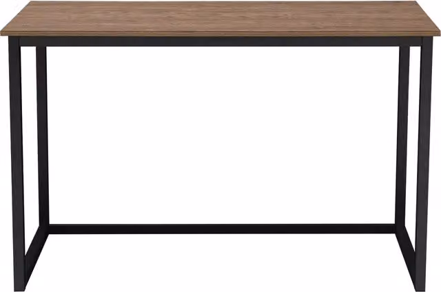Sunjoy Modern Rectangular Writing Desk with Metal Frame in Brown and Black