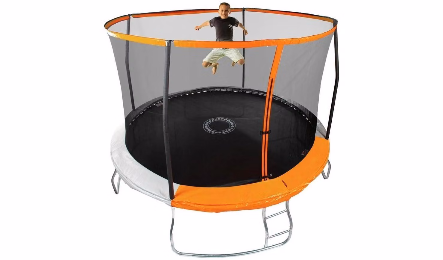 Sportspower 12ft Outdoor Kids Trampoline with Enclosure and Orange Safety Netting