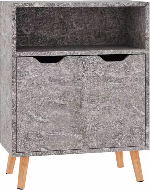 Berkfield Home Sideboard in Concrete Grey, W/D/H: 60 x 30 x 72 cm