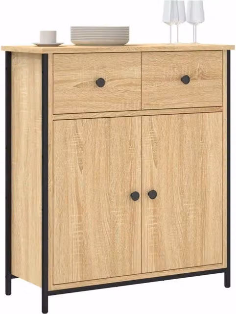 Berkfield Home Sonoma Oak Sideboard in Light Oak, W/D/H: 70 x 30 x 80 cm – 1